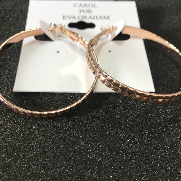 🆕 Carol for Eva Graham Rose Gold Toned Hoops - Picture 2 of 2